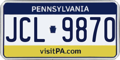 PA license plate JCL9870