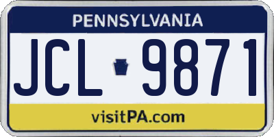 PA license plate JCL9871