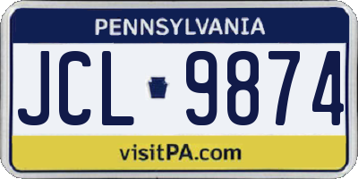 PA license plate JCL9874