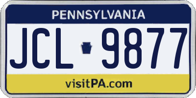 PA license plate JCL9877