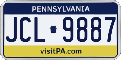 PA license plate JCL9887