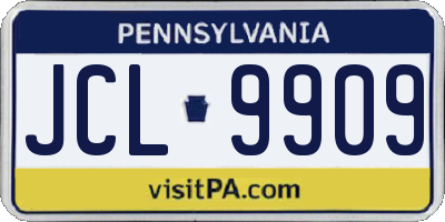 PA license plate JCL9909