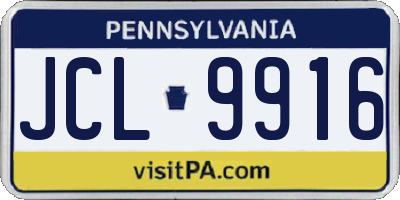 PA license plate JCL9916