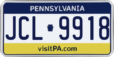 PA license plate JCL9918