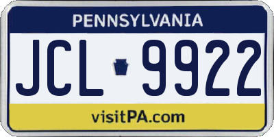 PA license plate JCL9922