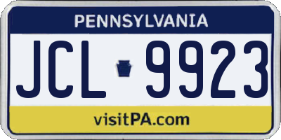 PA license plate JCL9923