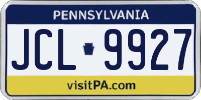PA license plate JCL9927
