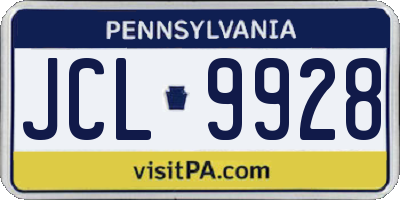 PA license plate JCL9928