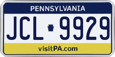 PA license plate JCL9929