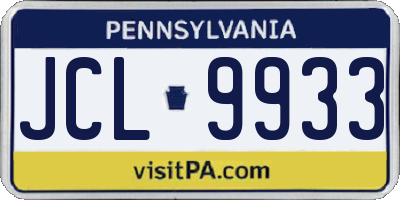 PA license plate JCL9933