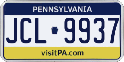 PA license plate JCL9937