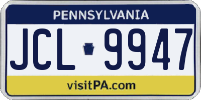 PA license plate JCL9947