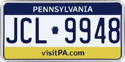 PA license plate JCL9948