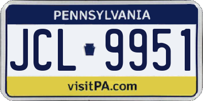 PA license plate JCL9951
