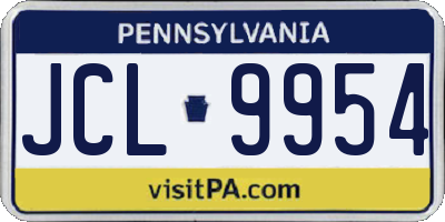 PA license plate JCL9954