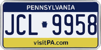 PA license plate JCL9958