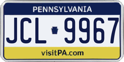 PA license plate JCL9967