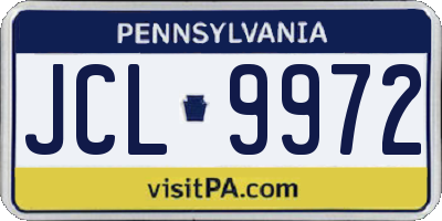 PA license plate JCL9972
