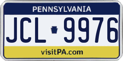 PA license plate JCL9976