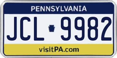 PA license plate JCL9982