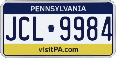 PA license plate JCL9984