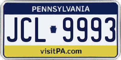 PA license plate JCL9993