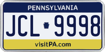 PA license plate JCL9998