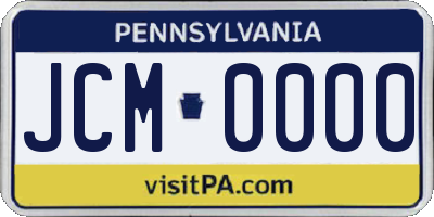 PA license plate JCM0000