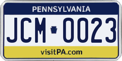 PA license plate JCM0023
