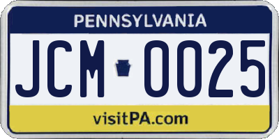 PA license plate JCM0025