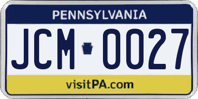 PA license plate JCM0027