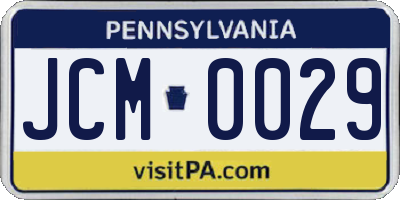 PA license plate JCM0029