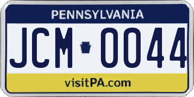 PA license plate JCM0044
