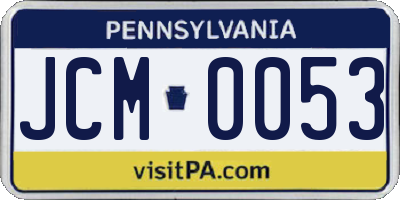 PA license plate JCM0053