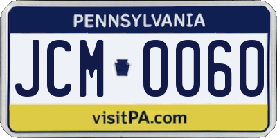 PA license plate JCM0060