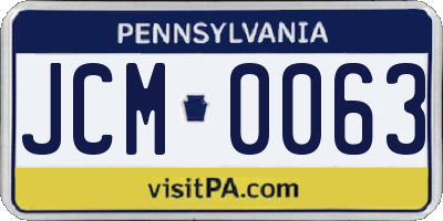 PA license plate JCM0063