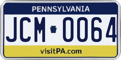 PA license plate JCM0064
