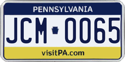 PA license plate JCM0065