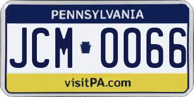PA license plate JCM0066