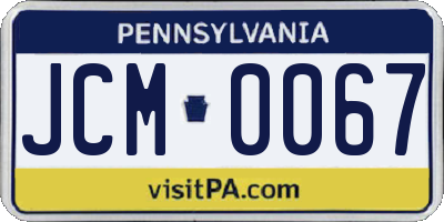 PA license plate JCM0067