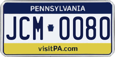 PA license plate JCM0080