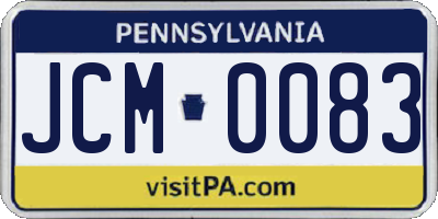 PA license plate JCM0083