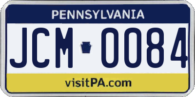 PA license plate JCM0084