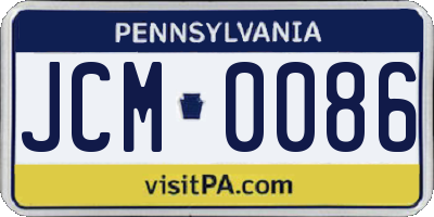 PA license plate JCM0086
