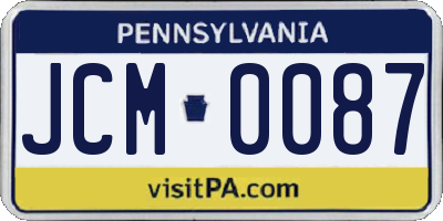 PA license plate JCM0087