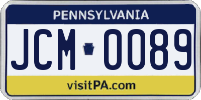 PA license plate JCM0089
