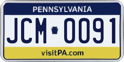 PA license plate JCM0091
