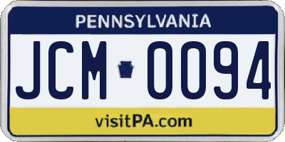 PA license plate JCM0094