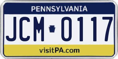 PA license plate JCM0117