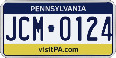 PA license plate JCM0124